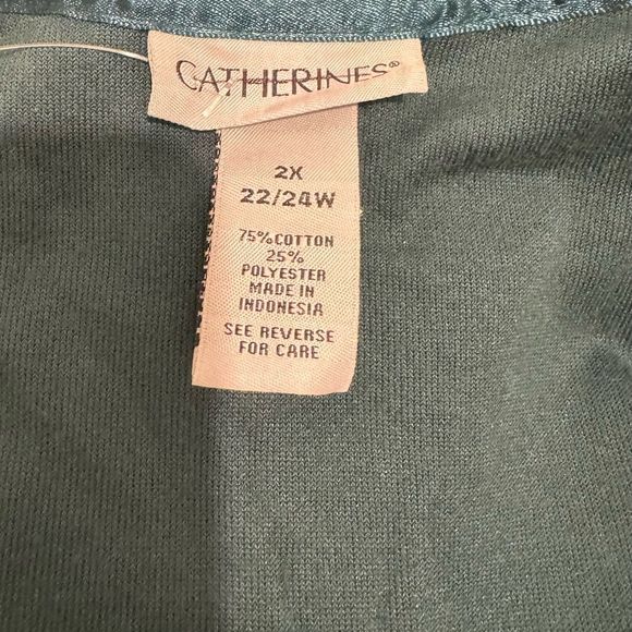 New Catherine's Green Velour Full Zip Up Jacket Women's Plus Size 2X - Picture 3 of 3